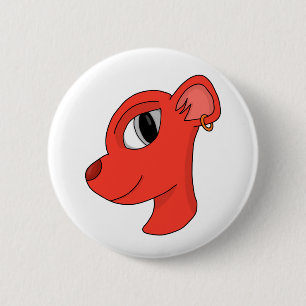 Badge Rond 5 Cm Félin élégant portant des oreilles