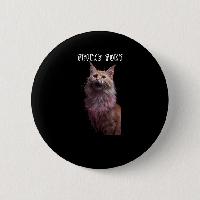 Badge Rond 5 Cm Feline Fury (Devant)