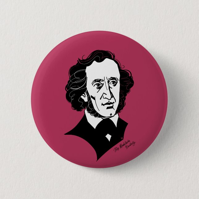 Badge Rond 5 Cm Felix Mendelssohn Bartholdy (Devant)