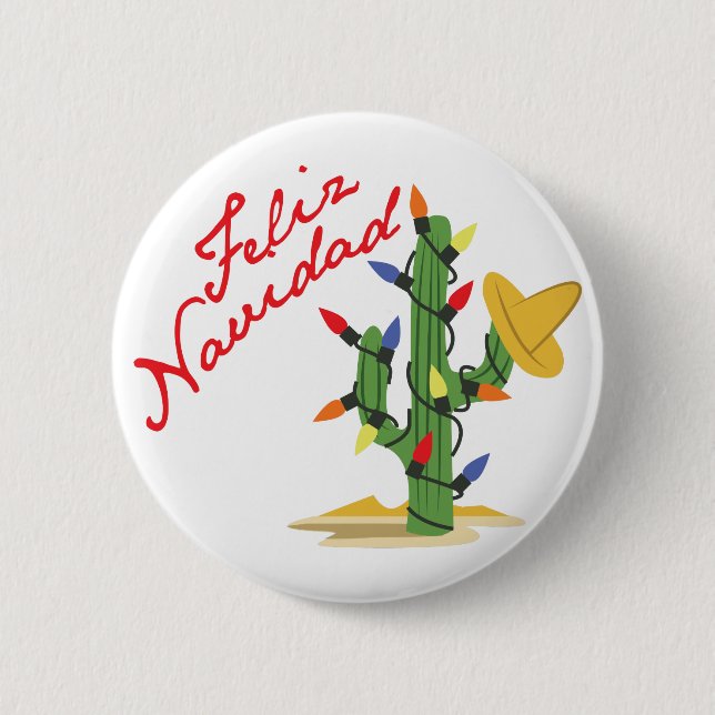Badge Rond 5 Cm Feliz Navidad (Devant)