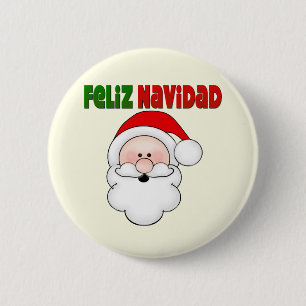 Badge Rond 5 Cm Feliz Navidad Spanish Père Noël
