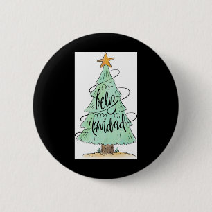 Badge Rond 5 Cm Feliz Navidad T Shirt arbre de Noël