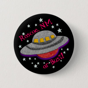 Badge Rond 5 Cm Felted UFO - Roscoe NM ou Bust!