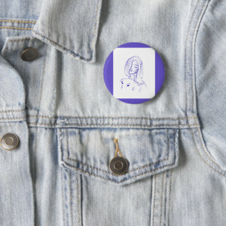 Badge Rond 5 Cm Féminine Céleste de Rêve
