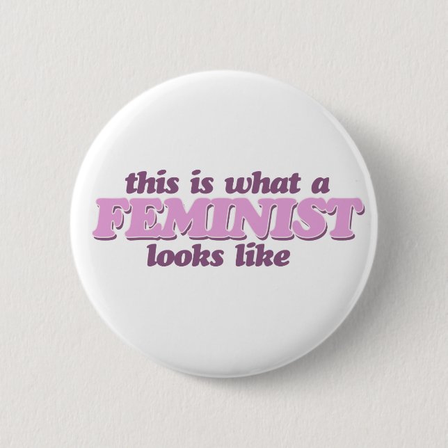Badge Rond 5 Cm Féminisme rose (Devant)