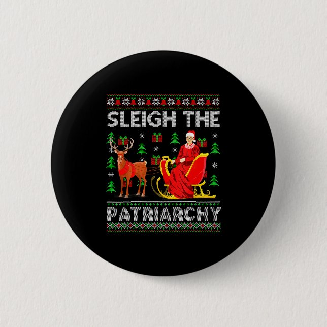 Badge Rond 5 Cm Feminist Ruth Bader Ginsburg Rbg Xmas Sleigh The P (Devant)