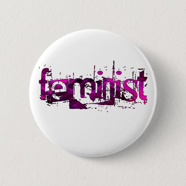 Badge Rond 5 Cm Féministe (Devant)