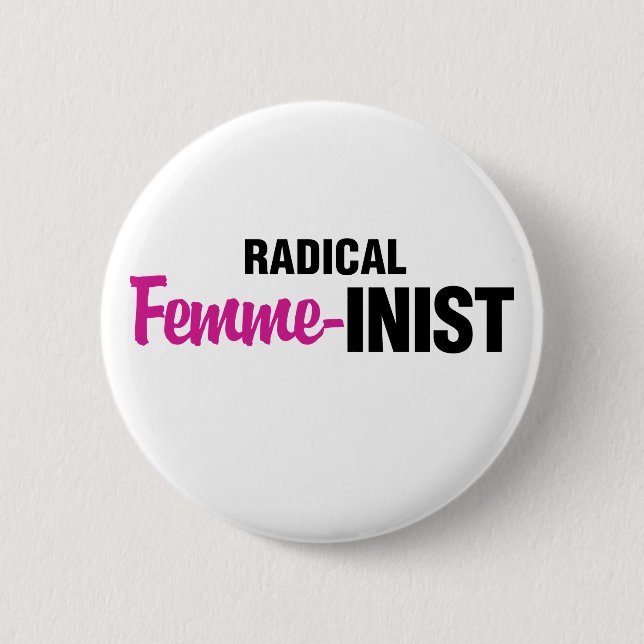 Badge Rond 5 Cm Féministe (Devant)