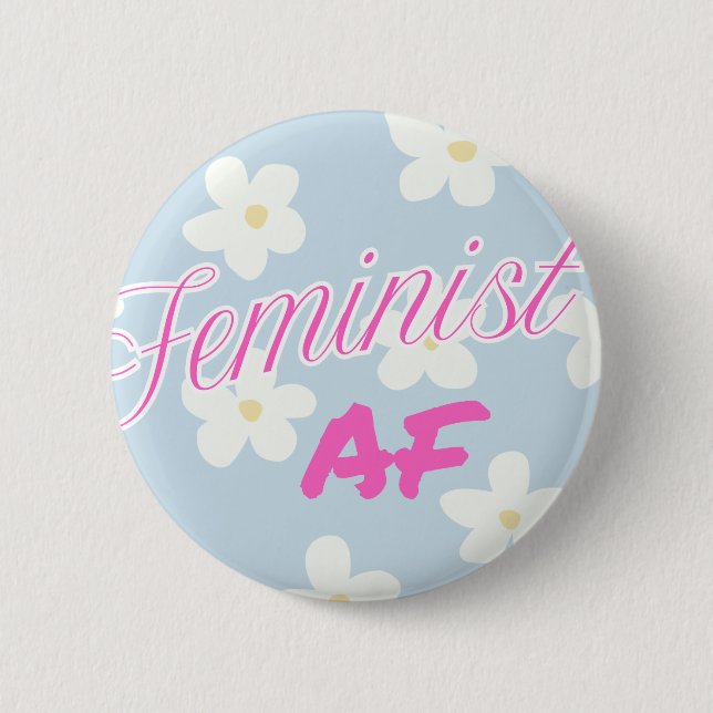 Badge Rond 5 Cm Féministe AF - bouton (Devant)