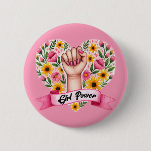 Badge Rond 5 Cm Feministe du pouvoir féminin