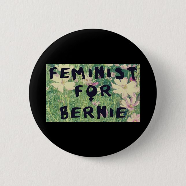 Badge Rond 5 Cm Féministe pour les ponceuses 2016 de Bernie (Devant)