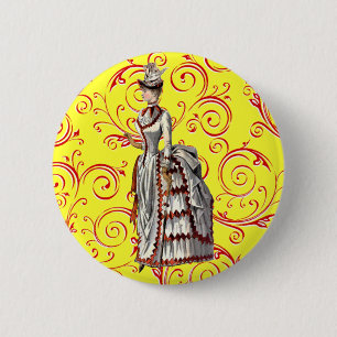 Badge Rond 5 Cm Femme activée par cru