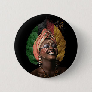 Badge Rond 5 Cm Femme africaine artistique