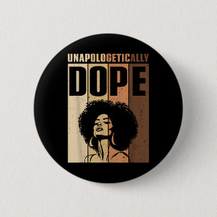 Badge Rond 5 Cm Femme Afro sans s'excuser Noir Filles fortes Vin