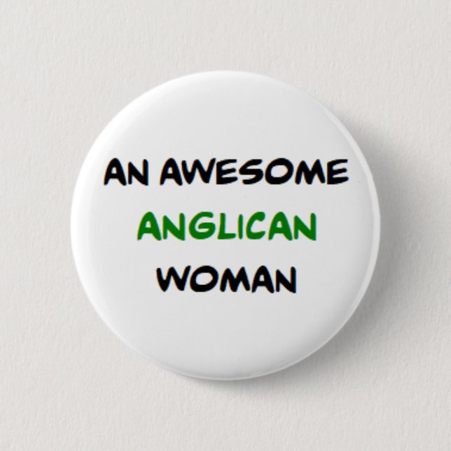 Badge Rond 5 Cm femme anglicane, formidable (Devant)