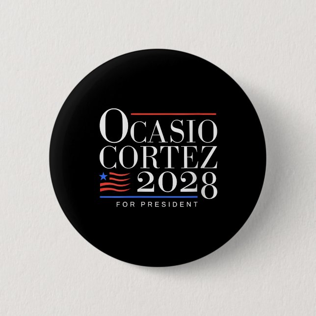 Badge Rond 5 Cm Femme Aoc Pour Président 2028 V-neck (Devant)