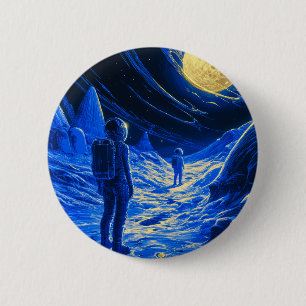Badge Rond 5 Cm Femme astronaute