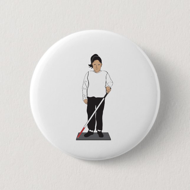 Badge Rond 5 Cm Femme aveugle (Devant)