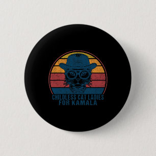 Badge Rond 5 Cm Femme De Chat Sans Enfant Pour Kamala Harris 2024