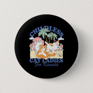 Badge Rond 5 Cm Femme De Chat Sans Enfant Pour L'Élection De Kamal