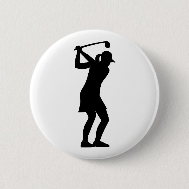 Badge Rond 5 Cm Femme de golf (Devant)