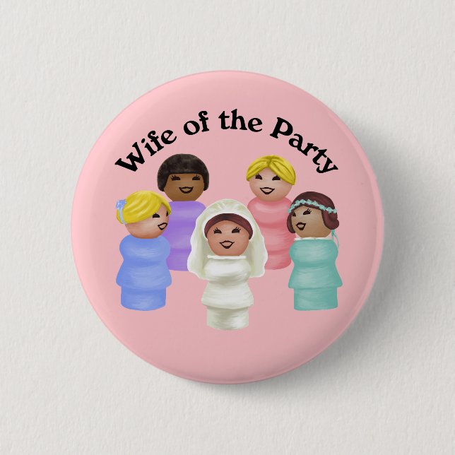 Badge Rond 5 Cm Femme de Little People du Parti (Devant)