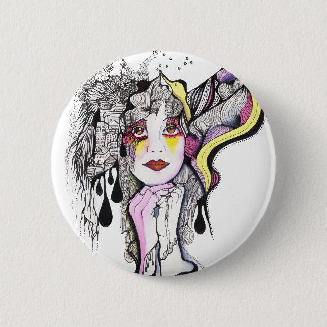 Badge Rond 5 Cm Femme de Phoenix (Devant)