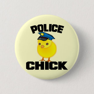 Badge Rond 5 Cm Femme de police