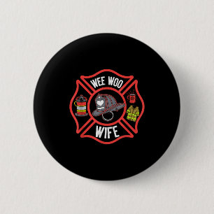 Badge Rond 5 Cm Femme de pompier Uniforme Pompier Caserne de pompi