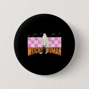 Badge Rond 5 Cm Femme Drôle Costume Halloween Feministe Éffrayant