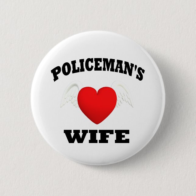 Badge Rond 5 Cm Femme du policier (Devant)
