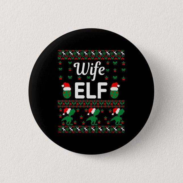 Badge Rond 5 Cm femme elf noël laide pull (Devant)
