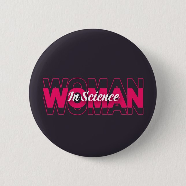 Badge Rond 5 Cm Femme en science (Devant)