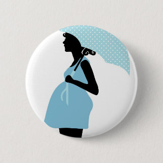 Badge Rond 5 Cm Femme enceinte avec des bleus layette de parapluie