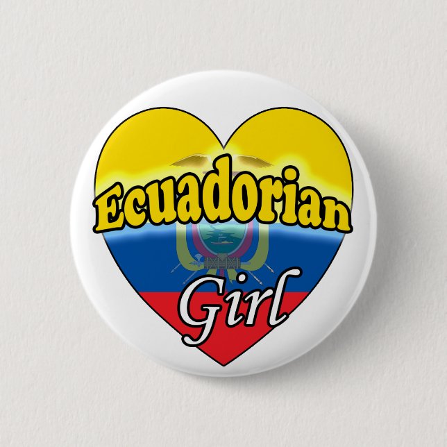 Badge Rond 5 Cm Femme équatorienne (Devant)