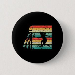 Badge Rond 5 Cm Femme Girls Racket Femme Shuttle Athlete Badminto