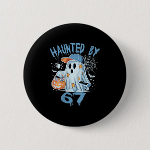 Badge Rond 5 Cm Femme Hantée 6 7 Six Sept 67 Mème Halloween Cos
