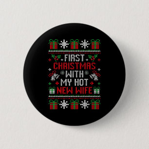 Badge Rond 5 Cm Femme mari premier Noël juste marié Noël