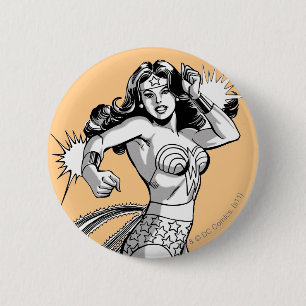 Badge Rond 5 Cm Femme-mère noire et blanche