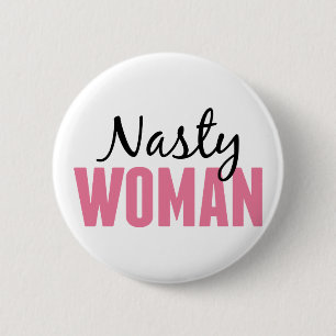 Badge Rond 5 Cm Femme nausée - Manifestation anti-Trump