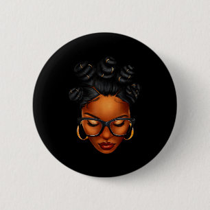 Badge Rond 5 Cm Femme noire afro Américaine Mois de l'histoire des