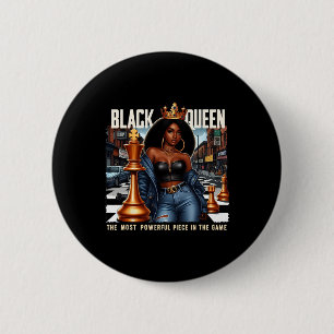 Badge Rond 5 Cm Femme Noire Culture Noire Reine Noire Échecs Empou
