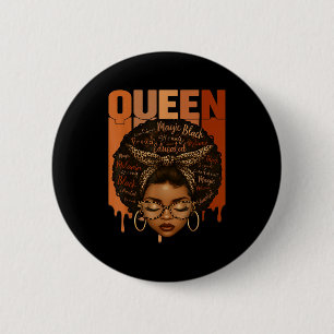 Badge Rond 5 Cm Femme Noire Éduquée Forte Mois de l'Histoire des N