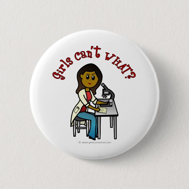 Badge Rond 5 Cm Femme noire scientifique (Devant)
