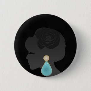 Badge Rond 5 Cm Femme noire Silhouette Dark Glamor