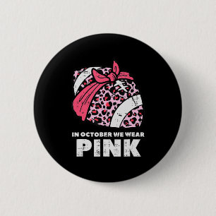 Badge Rond 5 Cm Femme Octobre Nous Portons Le Football Rose Cancer