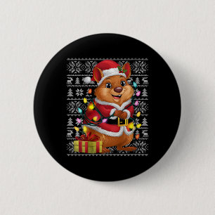 Badge Rond 5 Cm Femme Quokka Xmas Sweer Style Vilain Père Noël Quo