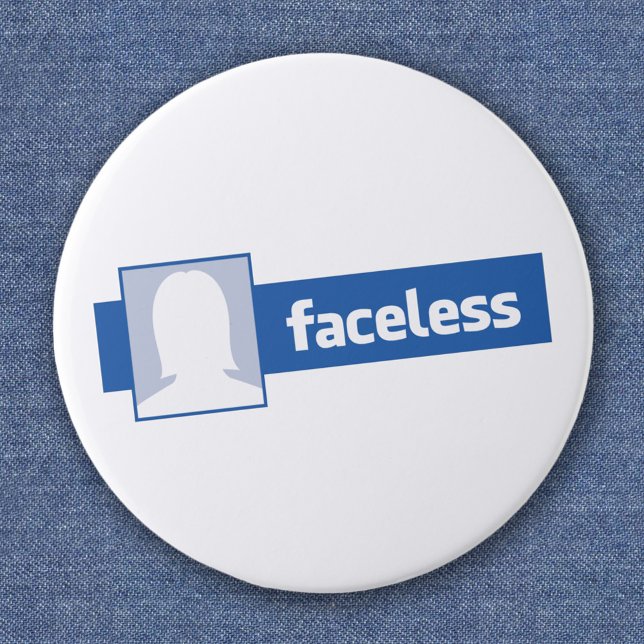Badge Rond 5 Cm Femme sans visage - Photo de profil anonyme (Créateur téléchargé)