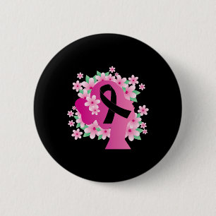 Badge Rond 5 Cm Femme Silhouette Cancer du sein Guerrier S