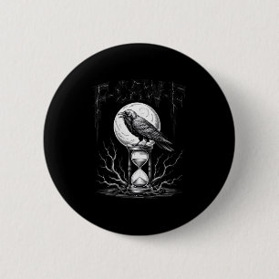Badge Rond 5 Cm Femme Sombre gothique F-caw-f Black Crow Moon Soky